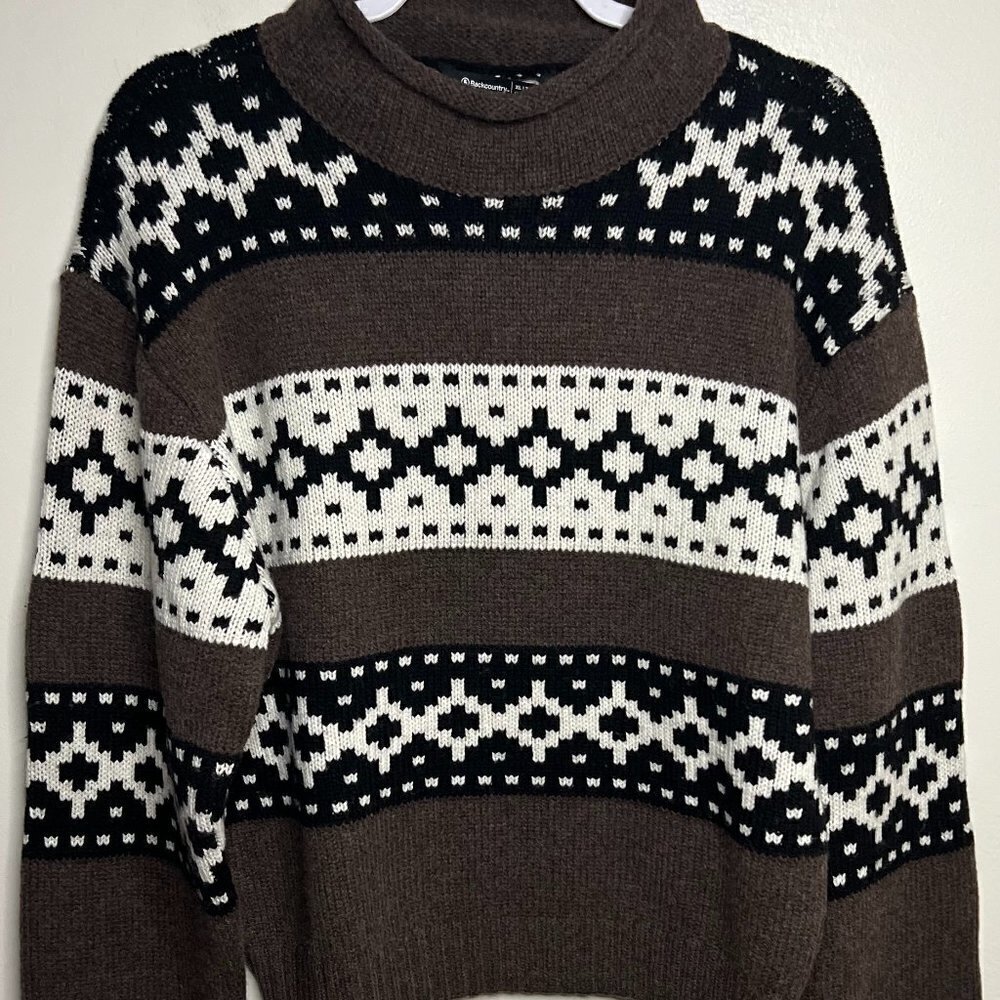 Backcountry Merino Wool + Organic Cotton Intarsia Sweater - Women's Size XL